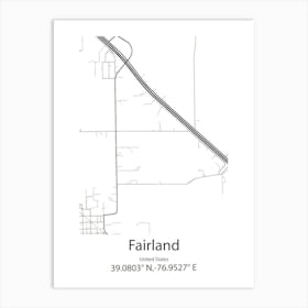 Fairland,United States Minimalist Map Art Print