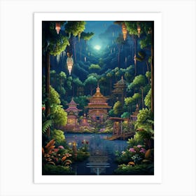 Sarawak Forest Pixel Art 2 Art Print