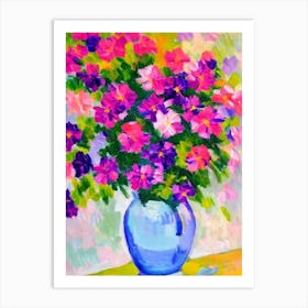 Phlox Floral Abstract Block Colour 2 Flower Art Print