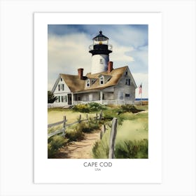 Cape Cod 2 Watercolour Travel Poster Art Print