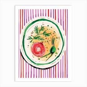 A Plate Of Pricky Pears, Top View Food Illustration 2 Art Print