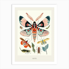 Colourful Insect Illustration Moth 18 Poster Art Print