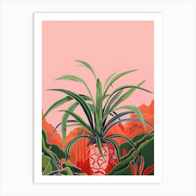 Boho Plant Painting Spider Plant 1 Art Print