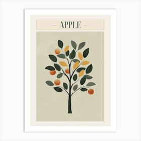 Apple Tree Minimal Japandi Illustration 4 Poster Art Print