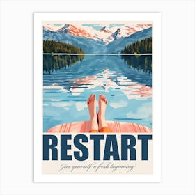 Restart   Give Yourself A Fresh Beginning Illustration Quote Poster Art Print
