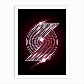 Portland Trail Blazers Neon Art Print