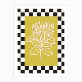 Modern Checkered Flower Poster  4 Art Print