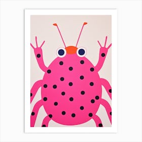 Pink Polka Dot Ladybug 1 Art Print