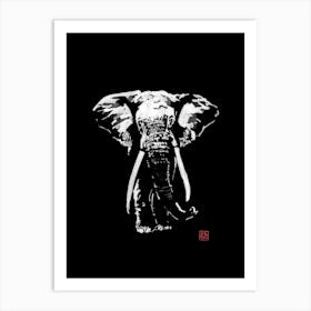 Elephant In Dark Art Print