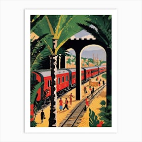 El Ferdan Railway Bridge Egypt Colourful 4 Art Print
