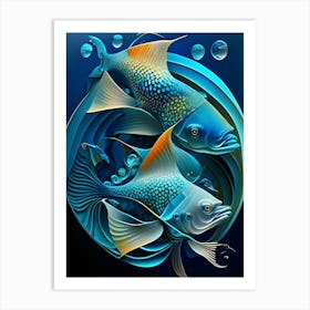 Bluefishorangetinge Art Print