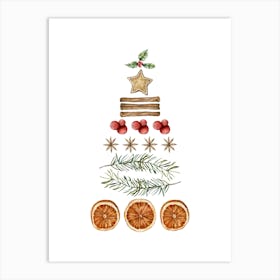 Christmas Fruit Tree Art Print