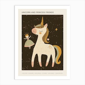 Unicorn & A Princess Muted Pastels Poster Art Print