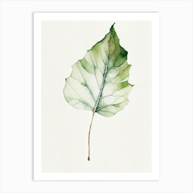 Fig Leaf Minimalist Watercolour 2 Art Print