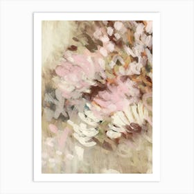 Blush Pink Sage Green Floral Abstract 2 Art Print