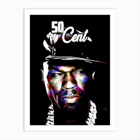 50 Cent American Rapper in Colorful Póster