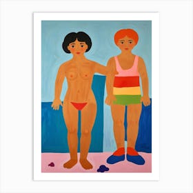 Two Women On The Beach 1 Art Print