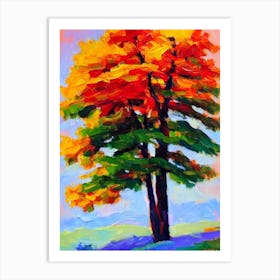 Norway Spruce 1 tree Abstract Block Colour Art Print