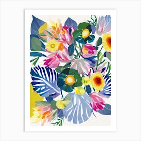 Proteas Modern Colourful Flower Art Print