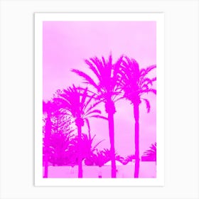 Pink Palm Trees Art Print