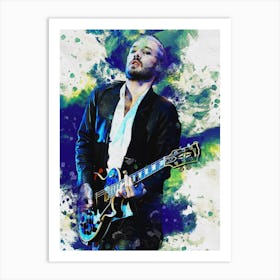 Smudge Portrait Daniel Johns On Vocals And Guitars Silverchair Art Print