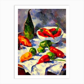 Thai Chili Pepper 3 Cezanne Style vegetable Art Print