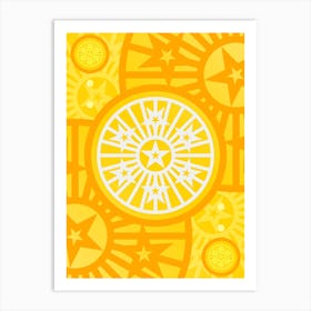 Geometric Glyph in Happy Yellow and Orange n.0010 Art Print
