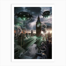 Big Ben Alien Invasion Art Print