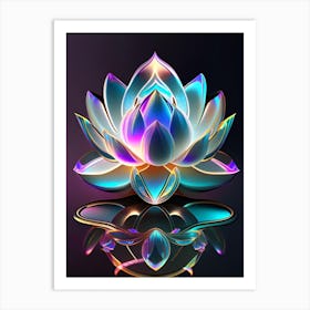 Double Lotus Holographic 3 Art Print