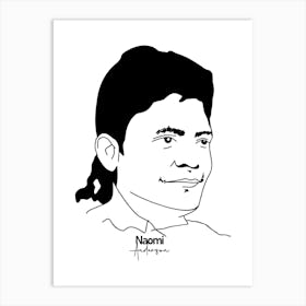 Naomi Anderson American Activist Legend in Line Art Art Print