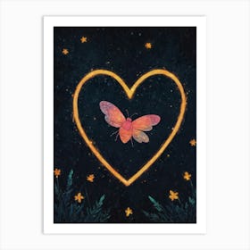 Bee In A Heart Art Print