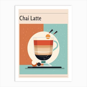 Chai Latte Midcentury Modern Poster Art Print