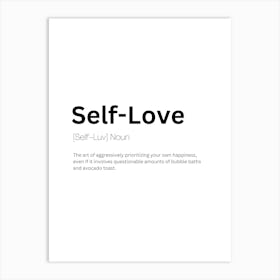 Self Love Definition Meaning 1 Art Print