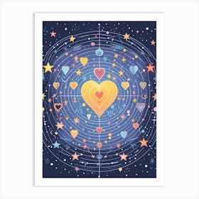 Rainbow Space Heart 4 Art Print