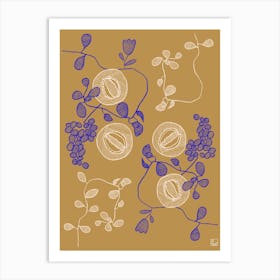 Embroidered Flowers Art Print