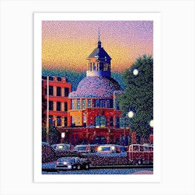 Nampa, City Us  Pointillism Art Print