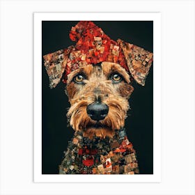 Christmas Airedale 11 Art Print