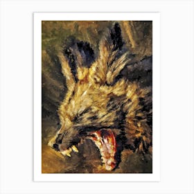 Roaring Hyena Painting Art Print