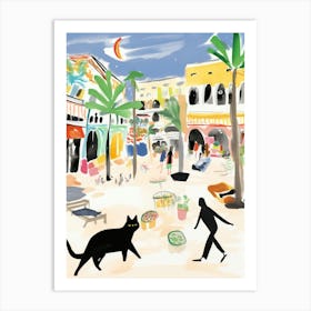 The Food Market In Mallorca 4 Illustration Art Print