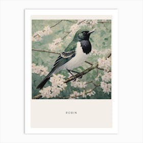 Ohara Koson Inspired Bird Painting Robin 3 Poster Art Print