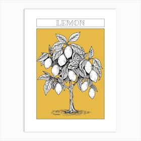 Lemon Tree Minimalistic Drawing 3 Poster Art Print