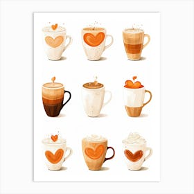 Coffee Cup Set Art Print