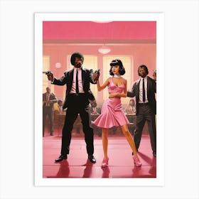 Pulp Fiction Dance Set Pink Art Print 4 Art Print