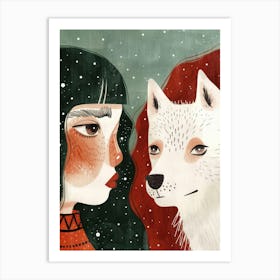 Wolf And Girl 1 Art Print