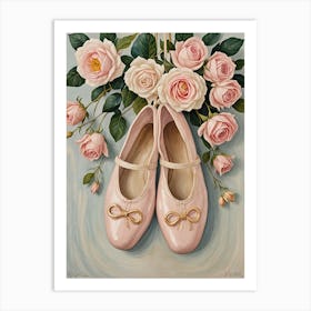 Pink Ballet Shoes Art Print