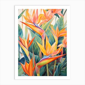Tropical Plant Painting Bird Of Paradise 3 Art Print