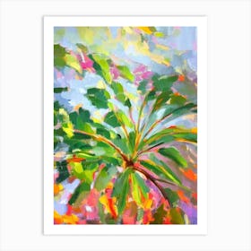 Umbrella Plant Impressionist Painting Art Print