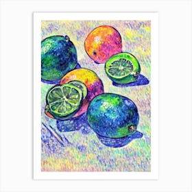 Lime 1 Vintage Sketch Fruit Art Print