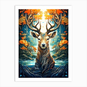 Deer In The Forest 5 Art Print