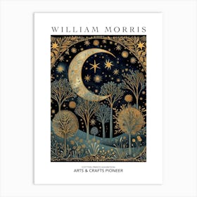 William Morris Print Trees Moon Stars Poster Vintage Wall Art Textiles Art Vintage Poster Art Print